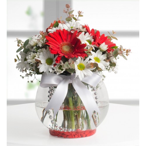 Kelebek Aşkı Papatya ve Gerbera Aranjmanı